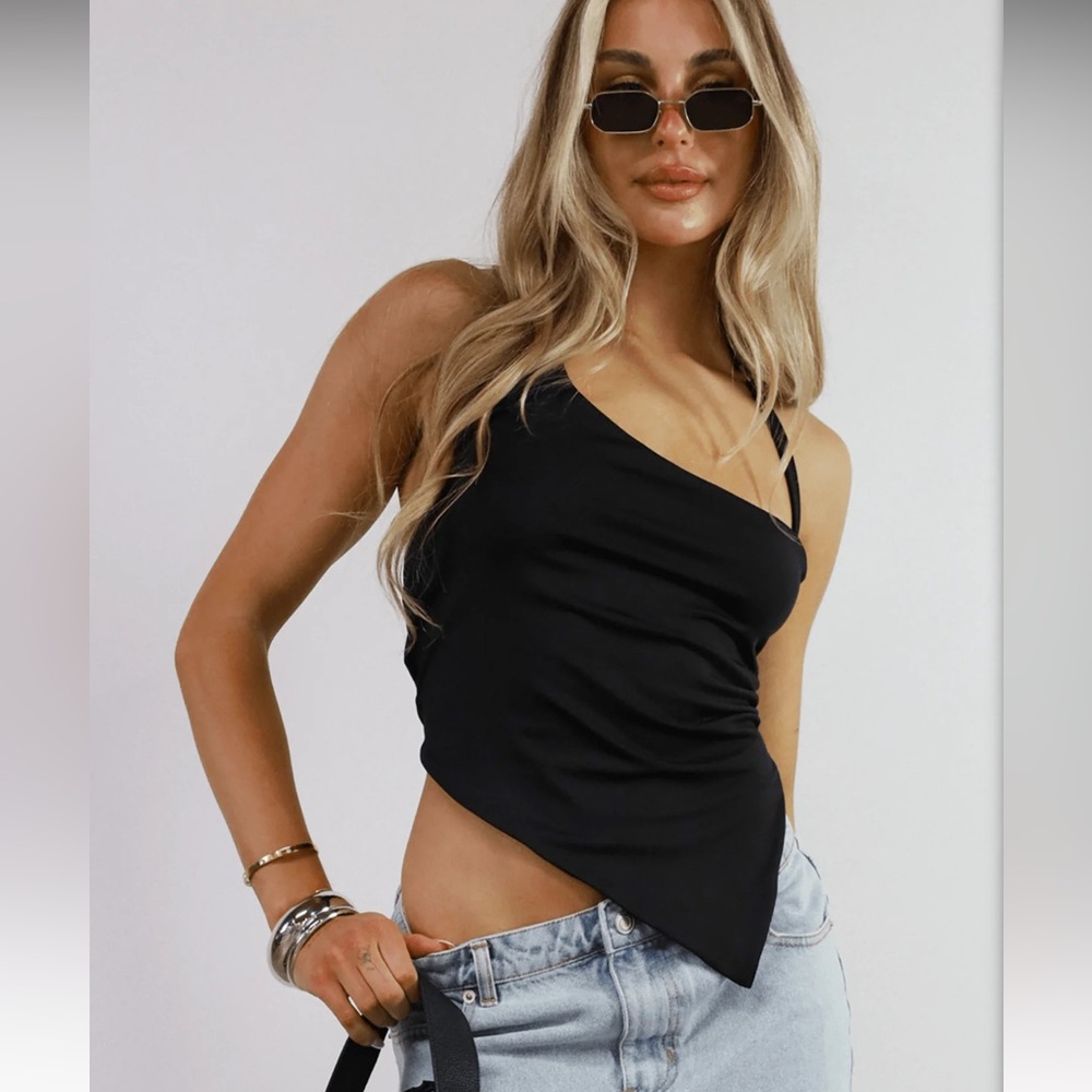 Asymmetrical halter top